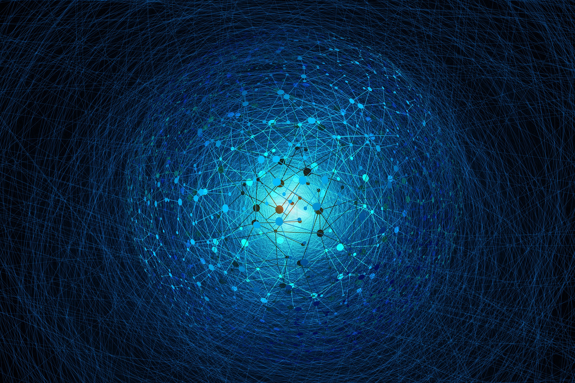 Light blue global network sphere symbolising NEOM’s space partnerships and innovation connections.